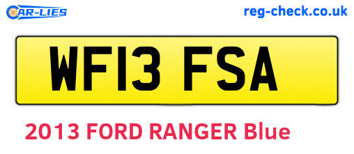 WF13FSA are the vehicle registration plates.