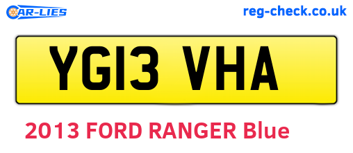 YG13VHA are the vehicle registration plates.