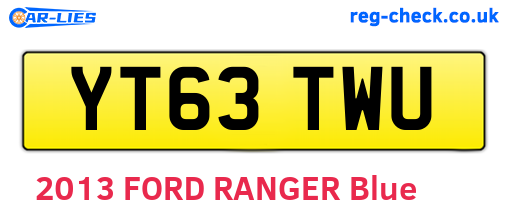 YT63TWU are the vehicle registration plates.