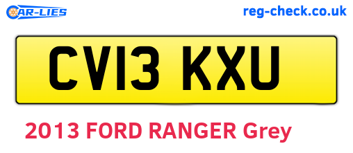 CV13KXU are the vehicle registration plates.