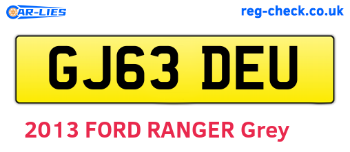 GJ63DEU are the vehicle registration plates.