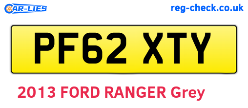 PF62XTY are the vehicle registration plates.