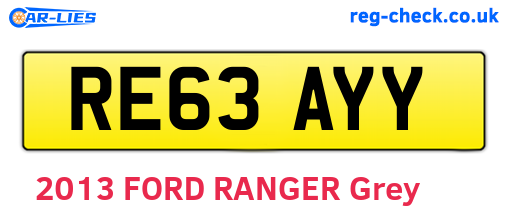 RE63AYY are the vehicle registration plates.