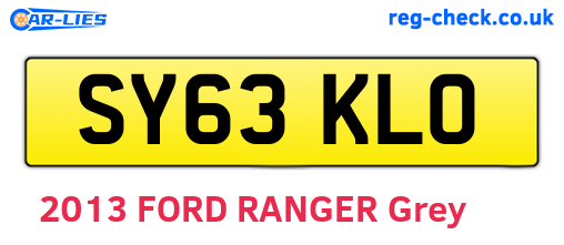 SY63KLO are the vehicle registration plates.