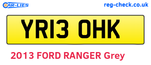 YR13OHK are the vehicle registration plates.