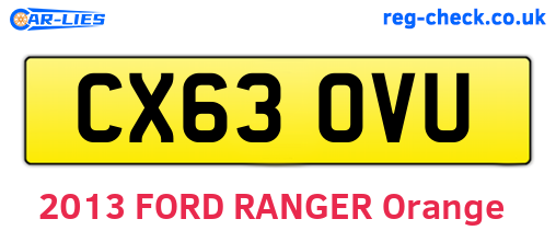 CX63OVU are the vehicle registration plates.
