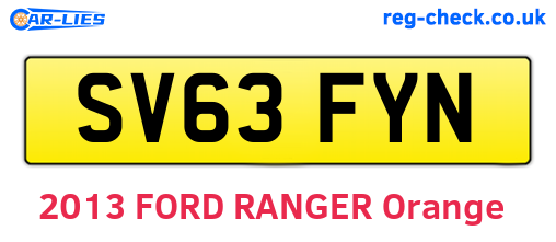 SV63FYN are the vehicle registration plates.