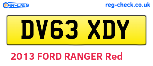 DV63XDY are the vehicle registration plates.