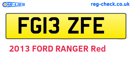 FG13ZFE are the vehicle registration plates.