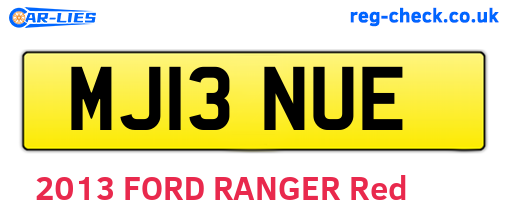MJ13NUE are the vehicle registration plates.