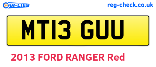 MT13GUU are the vehicle registration plates.