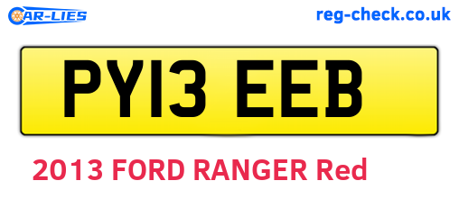 PY13EEB are the vehicle registration plates.