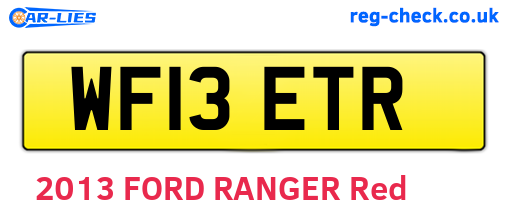 WF13ETR are the vehicle registration plates.