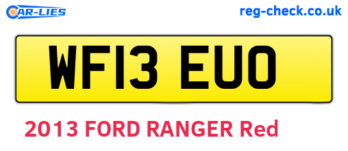 WF13EUO are the vehicle registration plates.