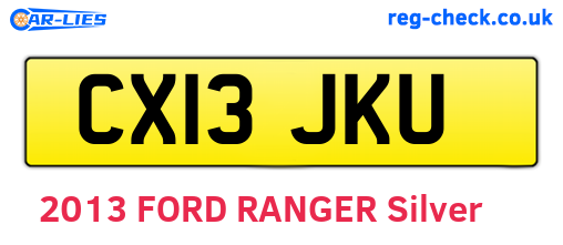 CX13JKU are the vehicle registration plates.