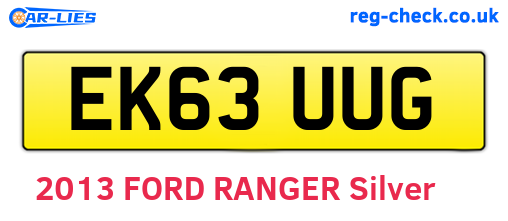 EK63UUG are the vehicle registration plates.