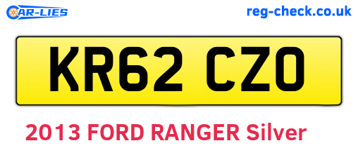 KR62CZO are the vehicle registration plates.
