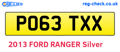 PO63TXX are the vehicle registration plates.