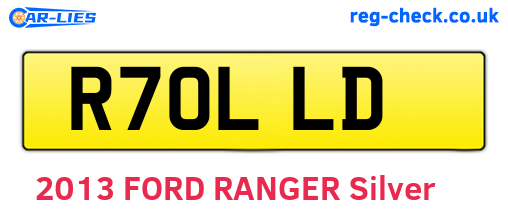 R70LLD are the vehicle registration plates.
