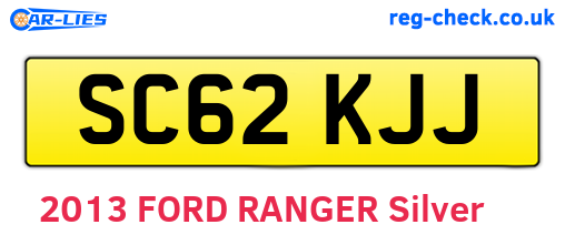 SC62KJJ are the vehicle registration plates.