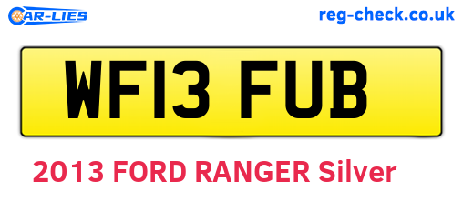 WF13FUB are the vehicle registration plates.