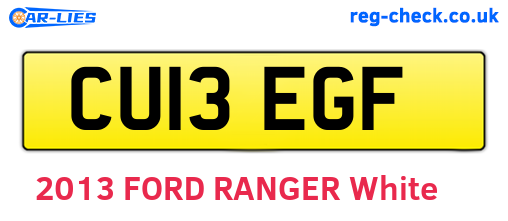 CU13EGF are the vehicle registration plates.