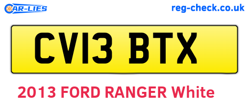 CV13BTX are the vehicle registration plates.