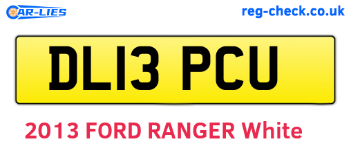 DL13PCU are the vehicle registration plates.