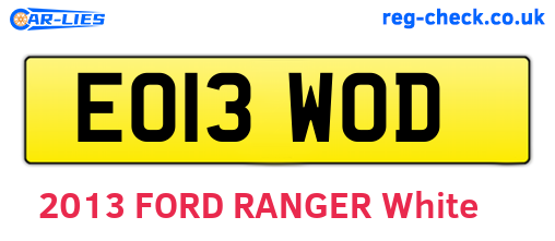 EO13WOD are the vehicle registration plates.