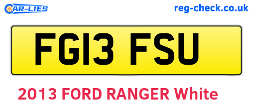 FG13FSU are the vehicle registration plates.