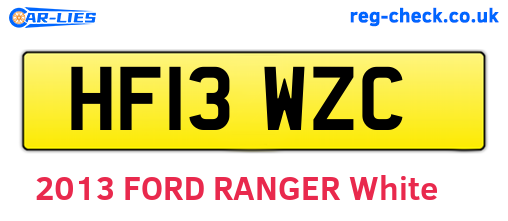 HF13WZC are the vehicle registration plates.