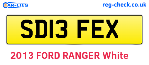 SD13FEX are the vehicle registration plates.