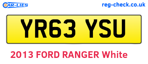 YR63YSU are the vehicle registration plates.