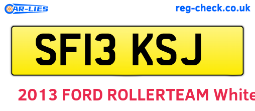 SF13KSJ are the vehicle registration plates.
