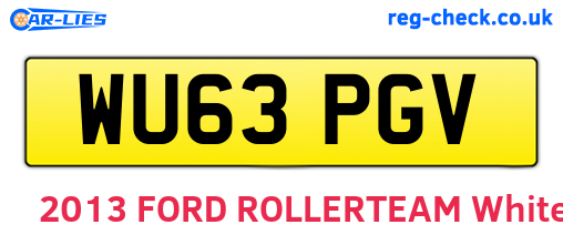 WU63PGV are the vehicle registration plates.