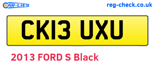 CK13UXU are the vehicle registration plates.
