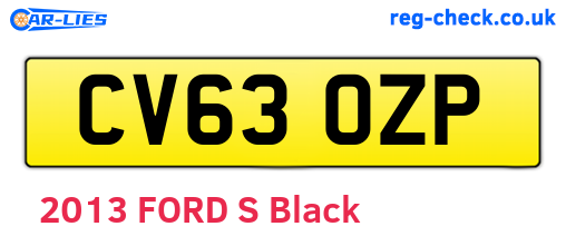 CV63OZP are the vehicle registration plates.