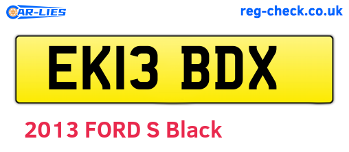 EK13BDX are the vehicle registration plates.