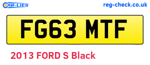 FG63MTF are the vehicle registration plates.