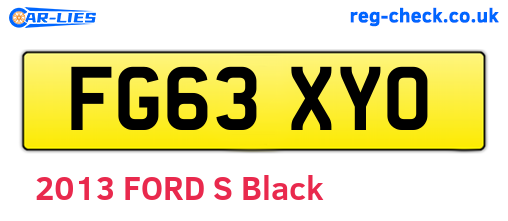 FG63XYO are the vehicle registration plates.
