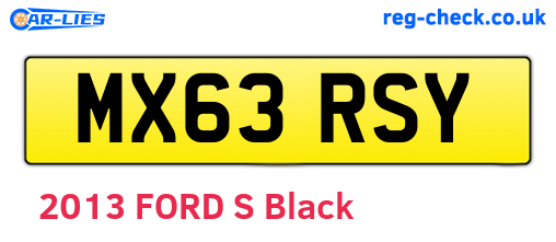 MX63RSY are the vehicle registration plates.