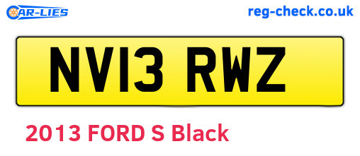 NV13RWZ are the vehicle registration plates.