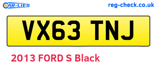 VX63TNJ are the vehicle registration plates.