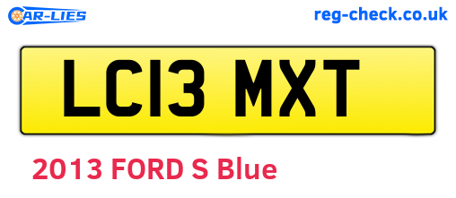 LC13MXT are the vehicle registration plates.