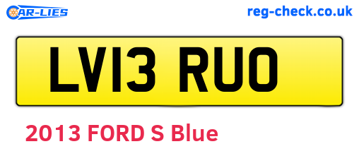 LV13RUO are the vehicle registration plates.