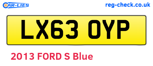 LX63OYP are the vehicle registration plates.