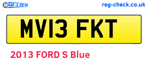 MV13FKT are the vehicle registration plates.