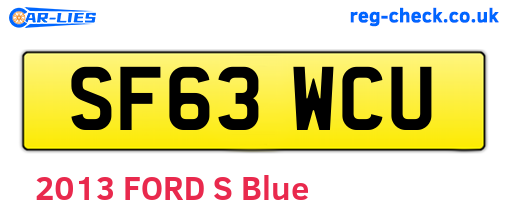 SF63WCU are the vehicle registration plates.