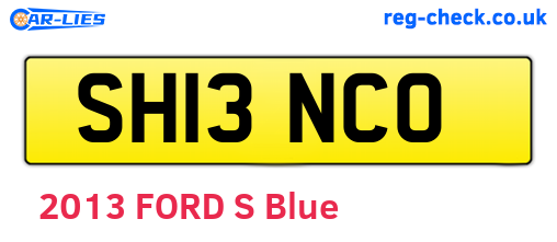 SH13NCO are the vehicle registration plates.