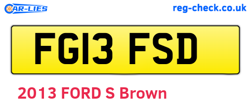FG13FSD are the vehicle registration plates.